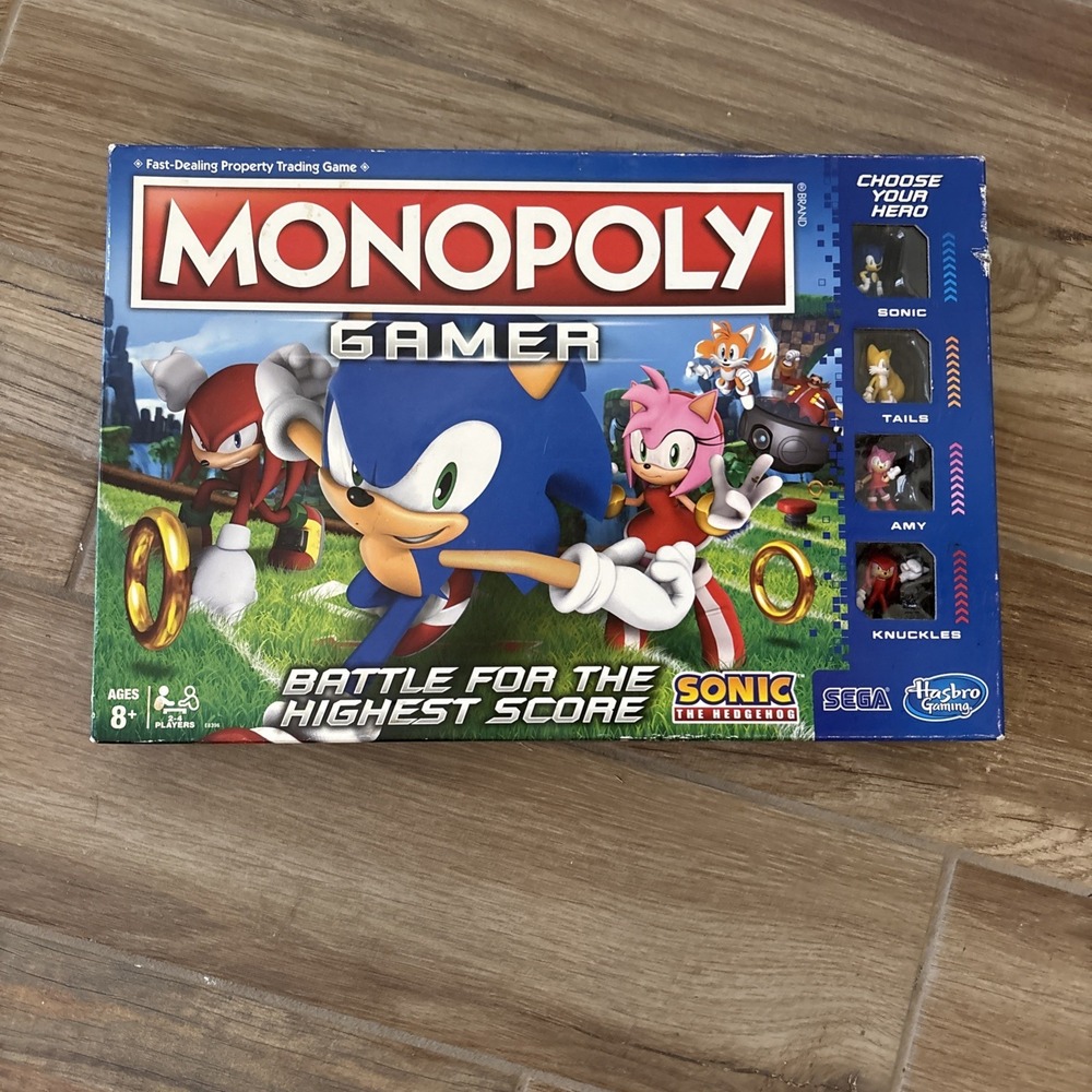 Monopoly Gamer Board Game Sonic The Hedgehog Edition Hasbro‎ Parker Brothers #ML